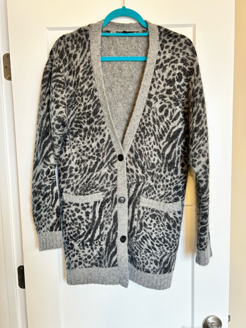 Rails Gray Fuzzy Cardigan